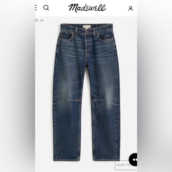 Madewell Women's Barrel Dark Blue Straight Leg Jeans - Picture 2 of 6